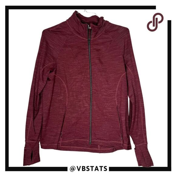 Athleta Women's Striped Athletic Performance Full Zip Jacket Red Size XL - Picture 1 of 7